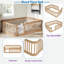 Structure de lit en bois avec clôture-1117323345