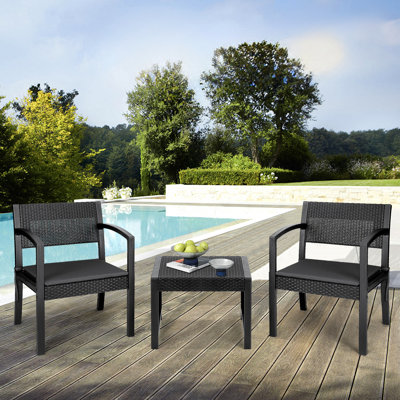 Ardengo Rectangular 2 - Person Bistro Set with Cushions