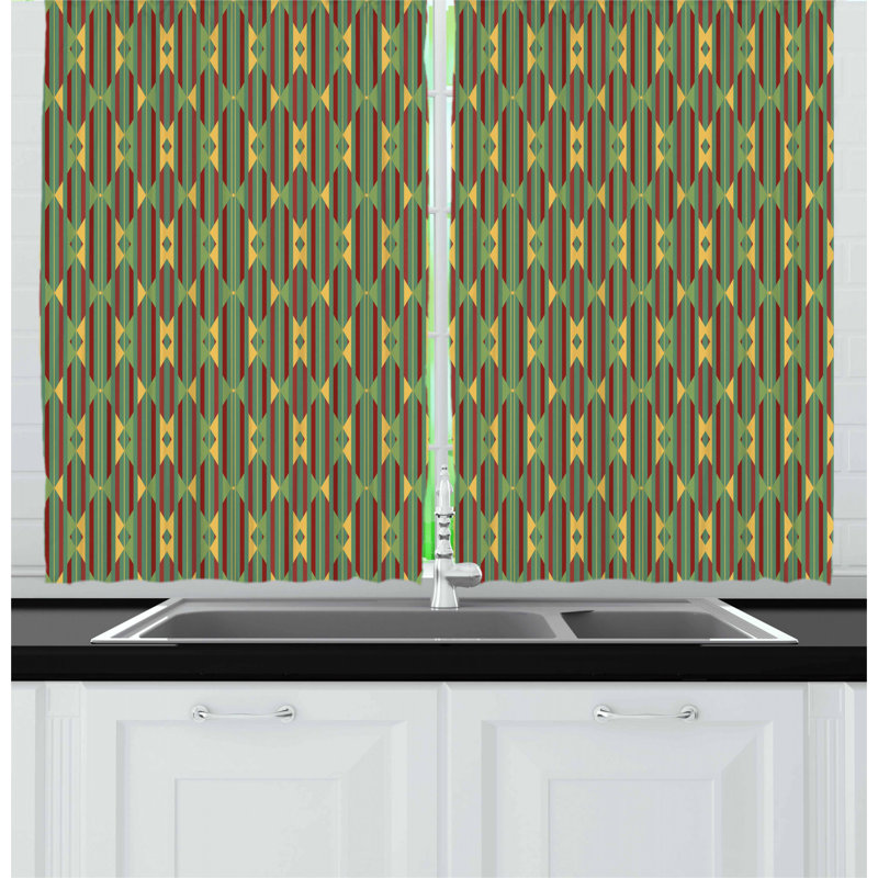 Geometric Tailored Kitchen Curtain