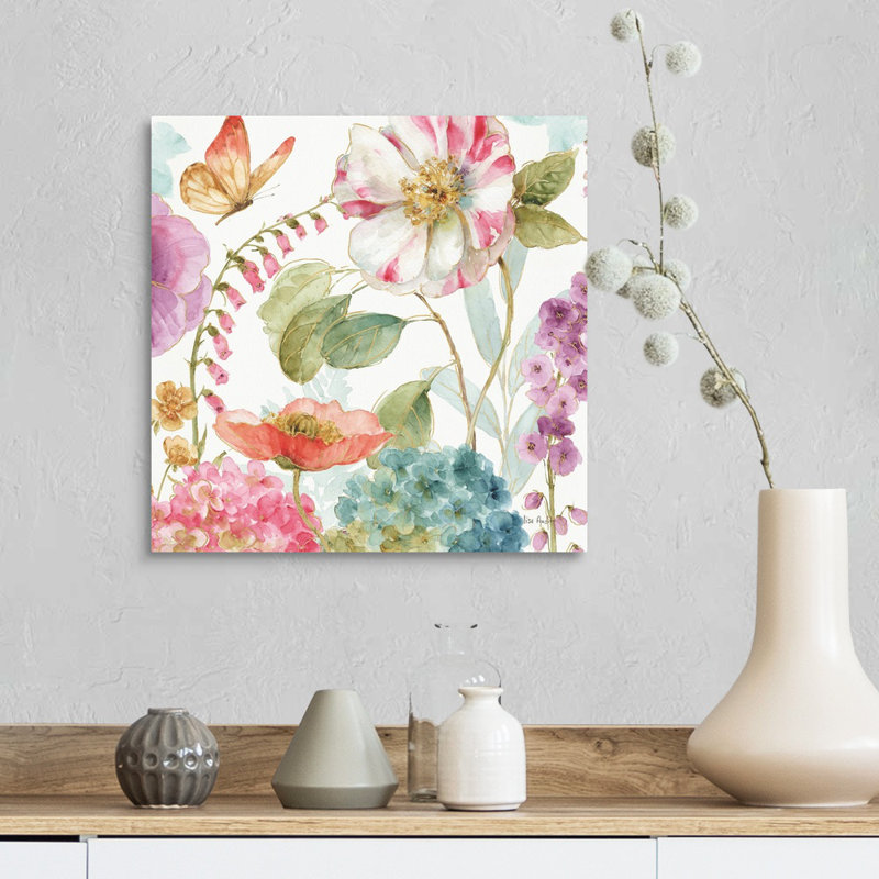«Rainbow Seeds Flowers II» par Audit Lisa - reproduction d'art sur toile, Toile tendue, H 16 po x l 16 po x P 1 po