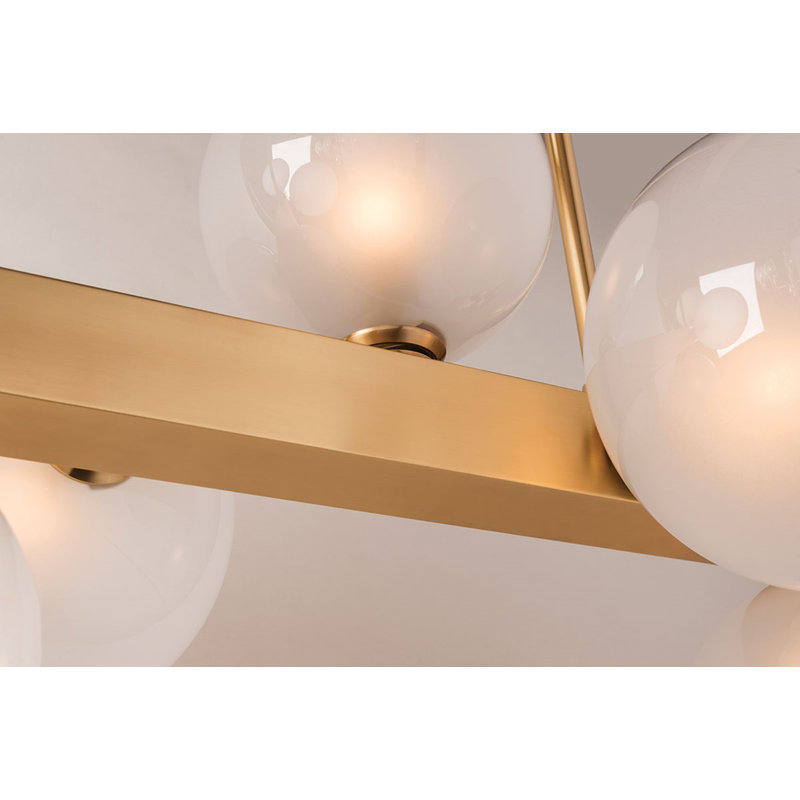 Mini Hinsdale 12 - Light Chandelier, Aged Brass