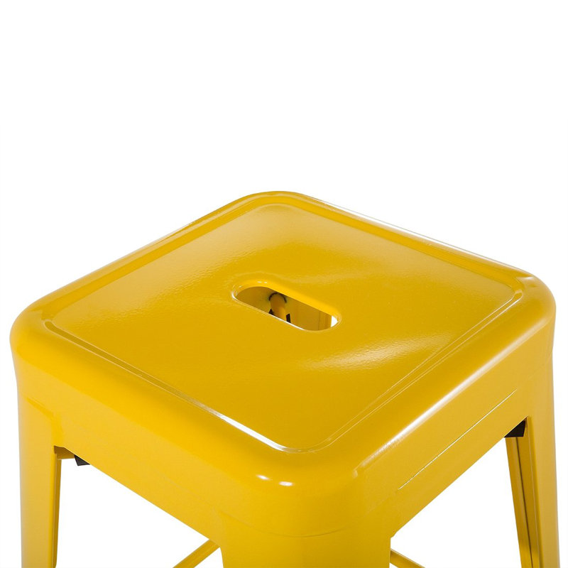 Counter Stool with Metal Frame, Yellow, Counter Stool (24" Seat Height)