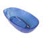 Baignoire autoportante ovale bleue transparente de 64 pouces, ergonomique pour le confort de la salle de bain.