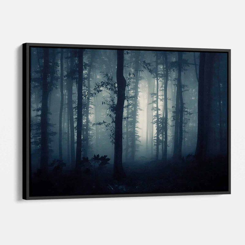 "Annejet Black Forest", art mural sur toile 0387, H 12 po x l 16 po, Cadre flottant noir