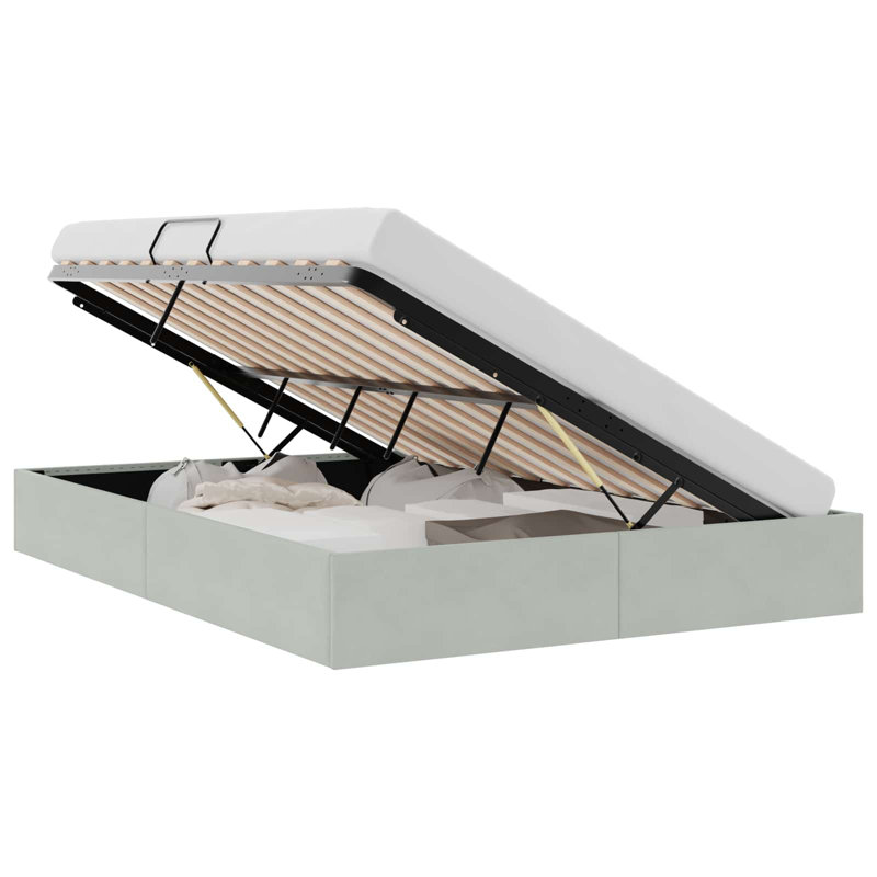 Bed, Double (4'6), Light Grey