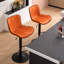 Swivel Upholstered Adjustable Height Counter Stool with Metal Frame-1509911640