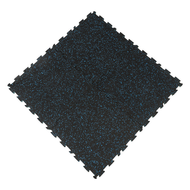 Exercise Floor Mat Fitness Foam Mats Arlmont & Co. Color: Black/Blue