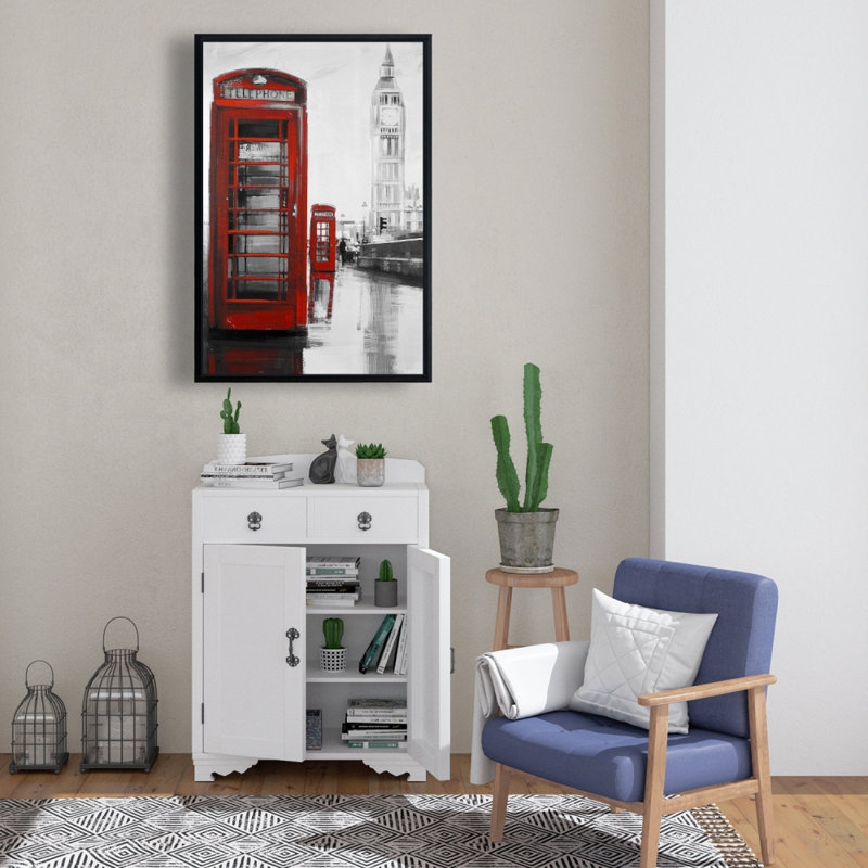 Cabine téléphonique rouge avec impression du Big Ben sur toile