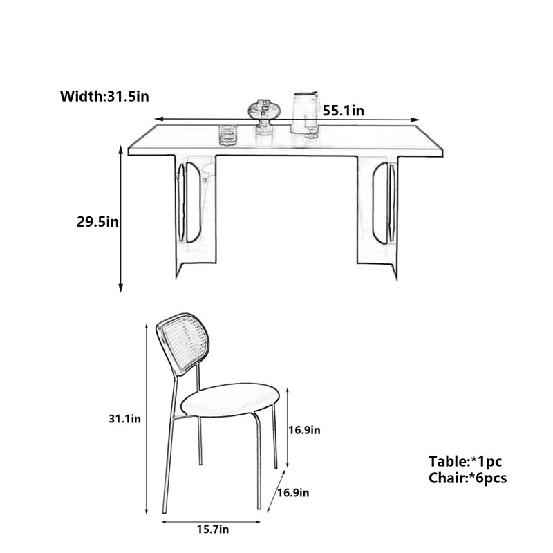 Table de roche noire moderne à base acrylique minimaliste, H 29,5 po x L 55,1 po x l 31,5 po