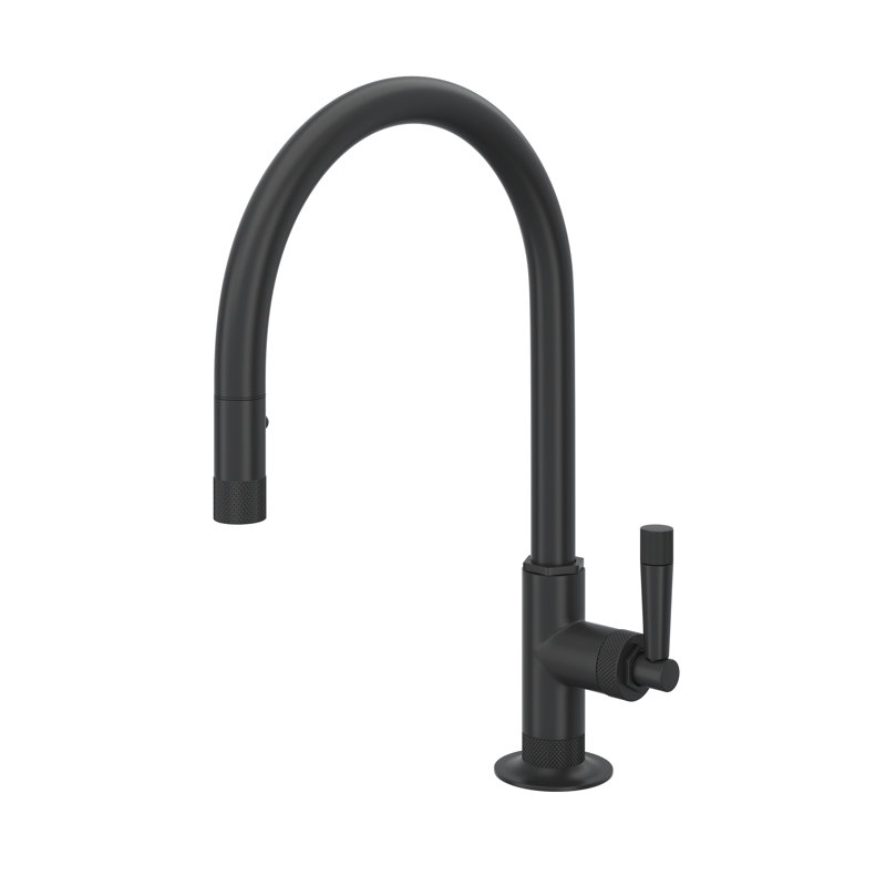 Graceline® C-Spout Pull-Down Kitchen Faucet, Matte Black
