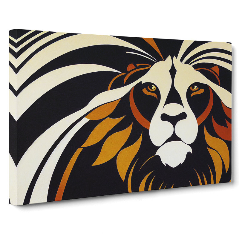 Deco Lion Vol.2 - Wrapped Canvas, 35cm H x 50cm W x 3cm D