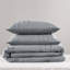 Ensemble de literie pour lit simple gris délavé doux, édredon en microfibre avec motif plissé, couverture confortable moderne et toute l'année