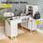 Avriel L-Shaped Manicure Table with Drawers and Shelves for Storage, Nail Table Station with Electric Dust Collector, Wrist Cushion-103569369