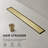 FlowCore 24" Brushed Gold linear grid drain-126309755