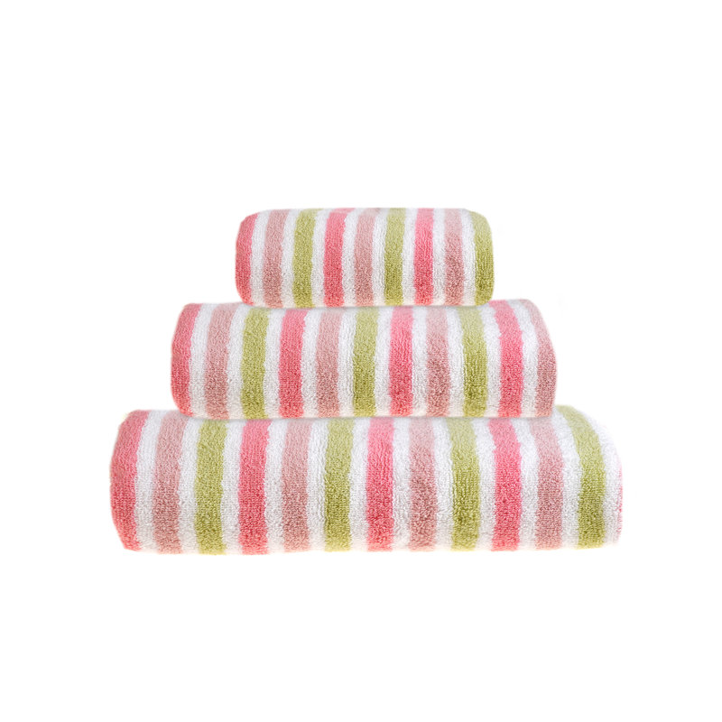 Ayunna Super Soft Striped Patterned Bath Towel, Pink/Green