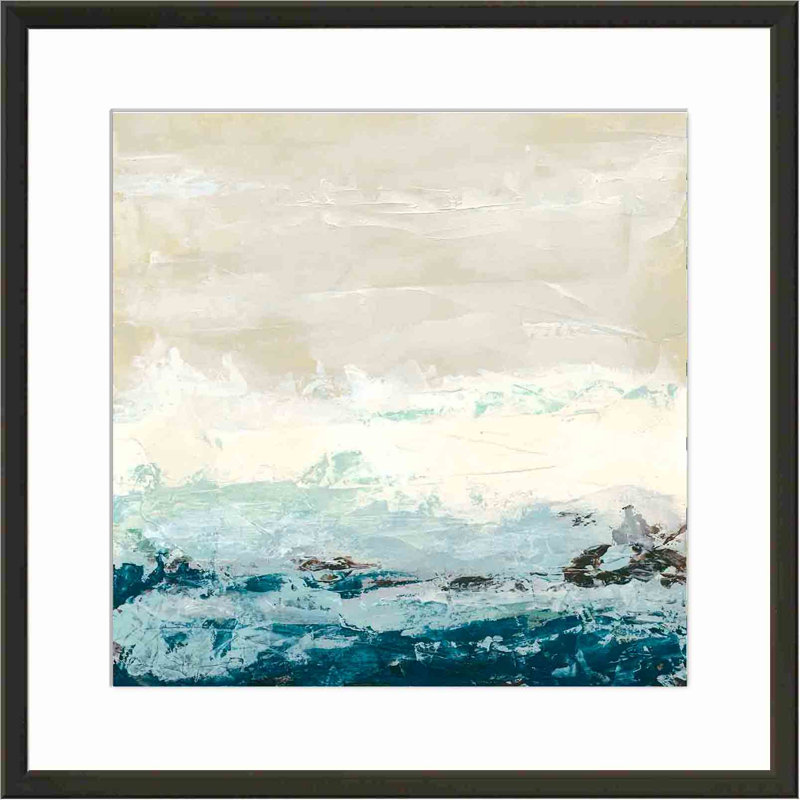 «Coastal C Courants I» par June Erica Vess - peinture encadrée, Noir, H 12 po x l 12 po