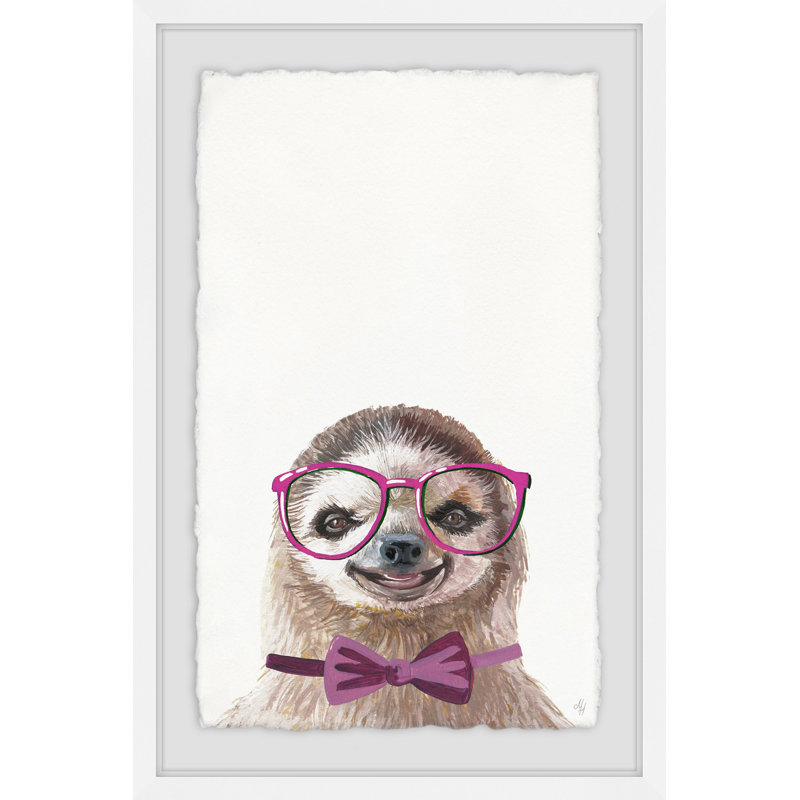 Dulaney Sloth With A Bow - Single Picture Frame Painting, 30cm H x 20cm W