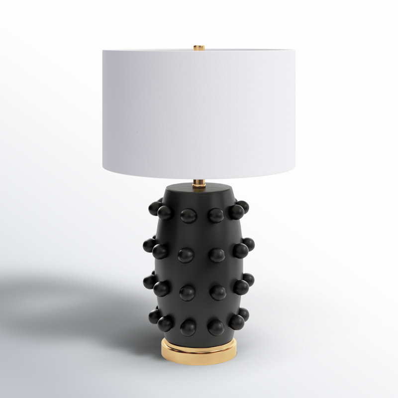 Jacqueline Table Lamp, Matte Black/Gold