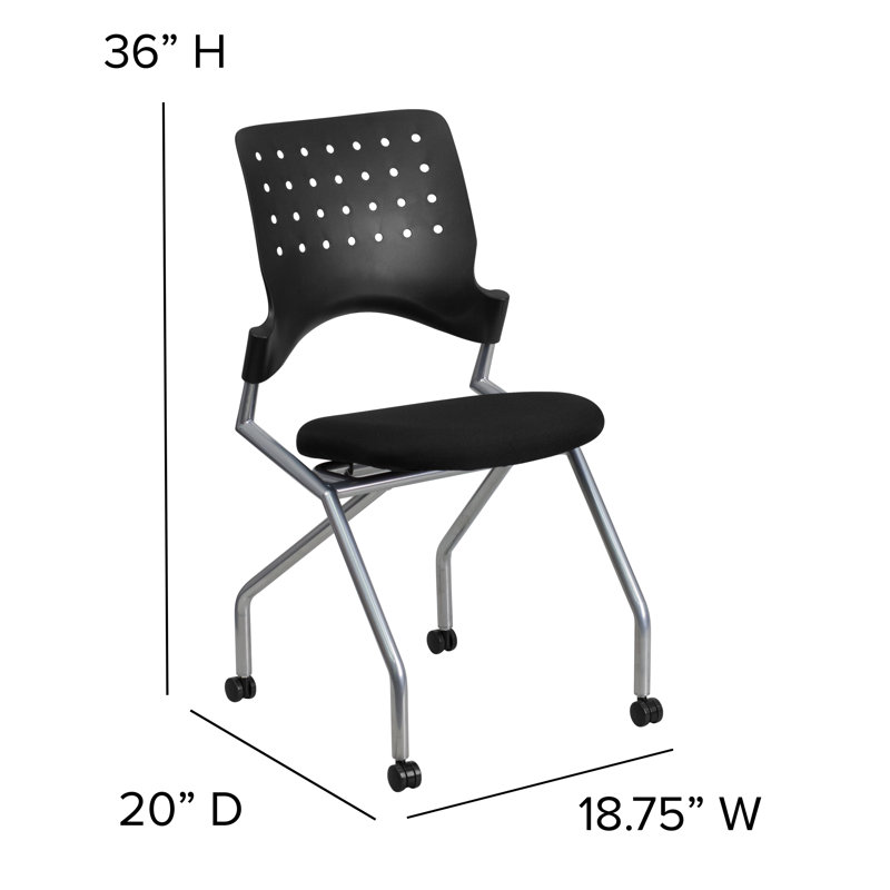 Galaxy Mobile Nesting Reception Chair in Black Fabric and Metal