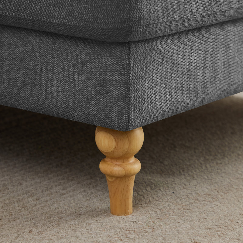 Chaise longue rembourrée avec dossier réglable Davene, Mélange de polyester gris foncé