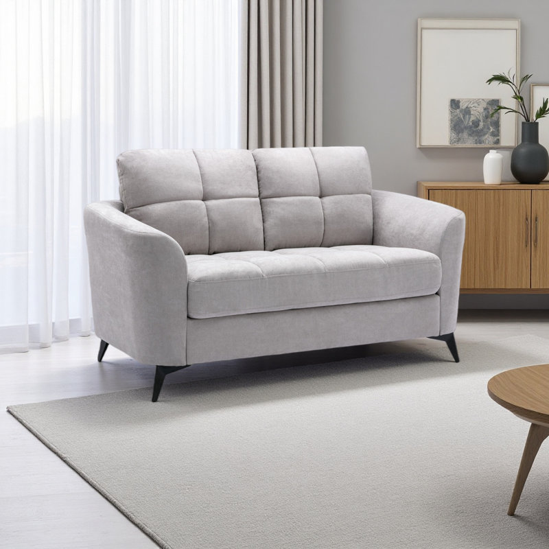 Causeuse en tissu 60 po, Gris clair