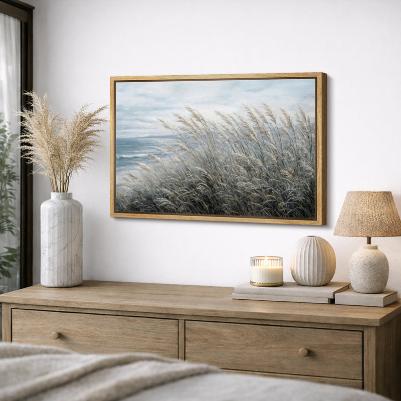 «Coastal Beach Grass», sérénité, photos de salon bord de mer, impression sur toile encadrée, H 24 po x l 36 po x P 1,5 po