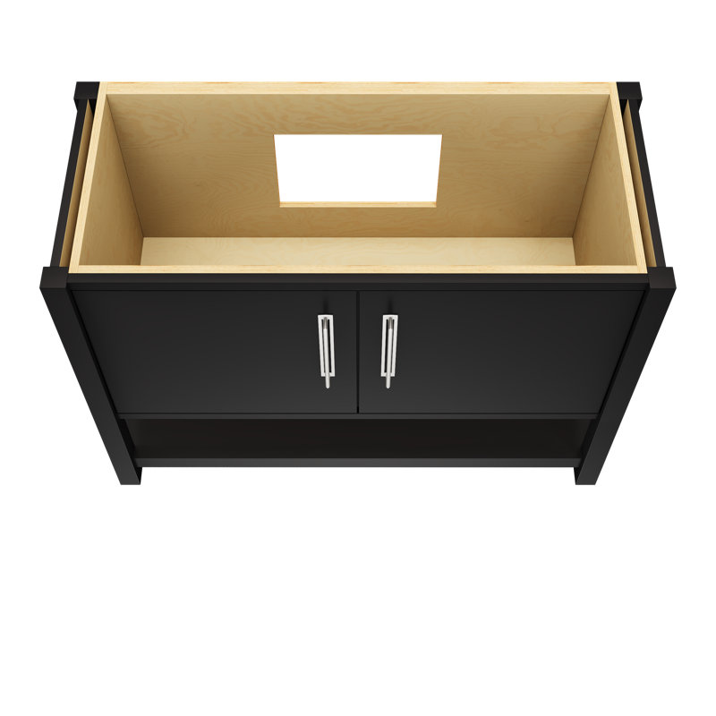 Kiawah Single Bath Vanity, Noir, Polished Chrome, 48"