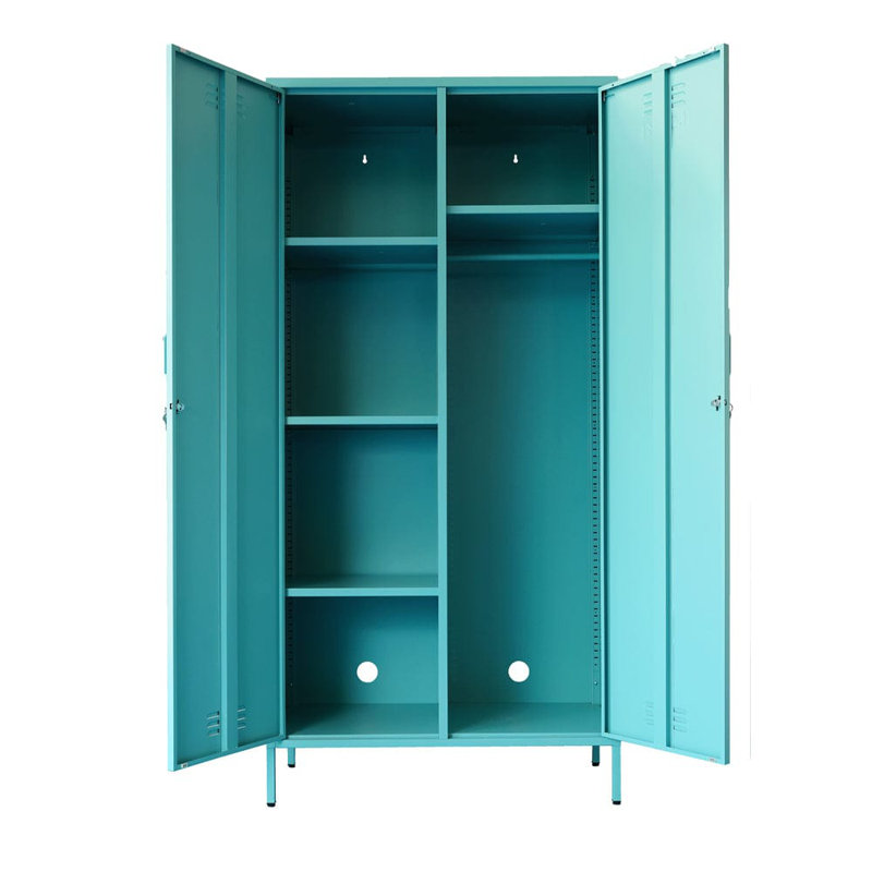 Nikeria 2 Door Steel Wardrobe, Turquoise