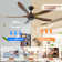 Wood Ceiling Fan No Light With Remote Control, Low Profile Ceiling Fan Without Light,Noiseless Reversible Dc Motor With Timer