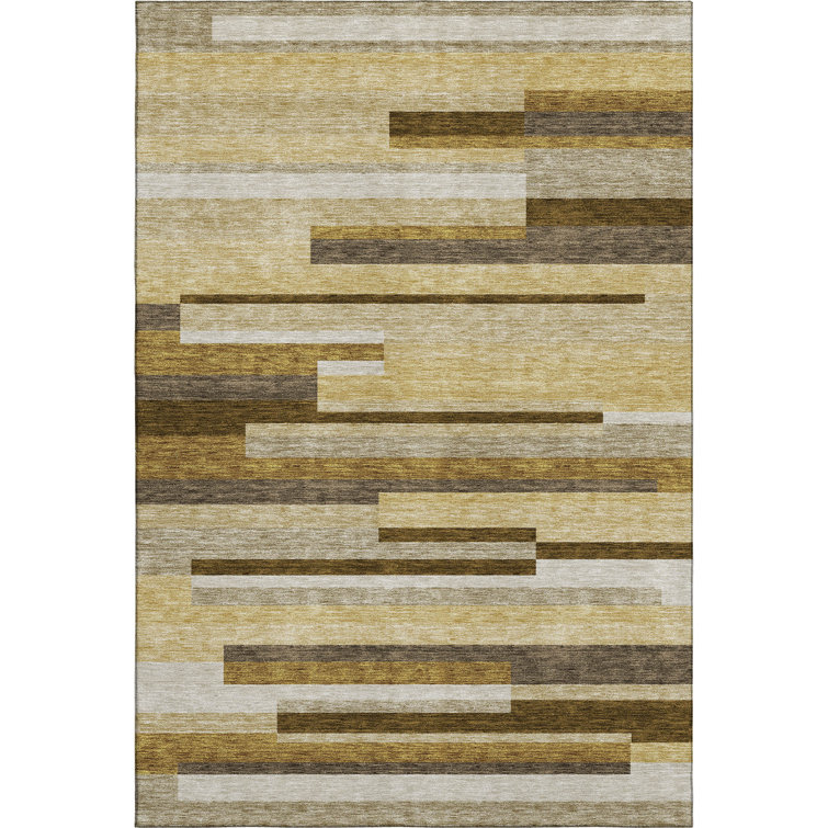 Premium Machine Washable Prisco Khaki Rug