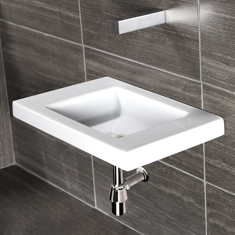 Dimini 23.75'' L Bathroom Sink, Wall Mounted Faucet