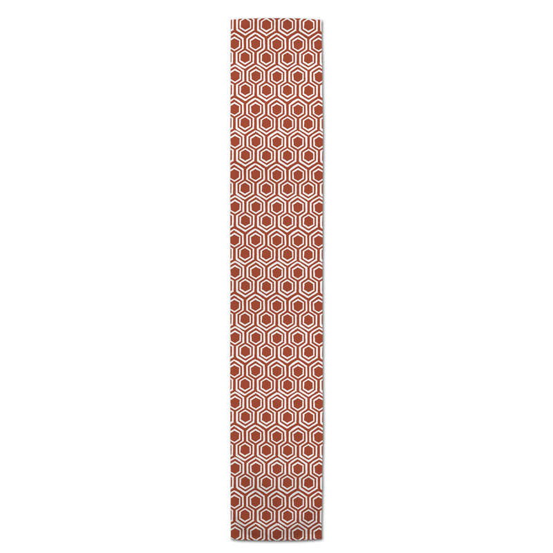 Chemin de table Doster, 90 po x 16 po, Rouille, Géomestrique 8