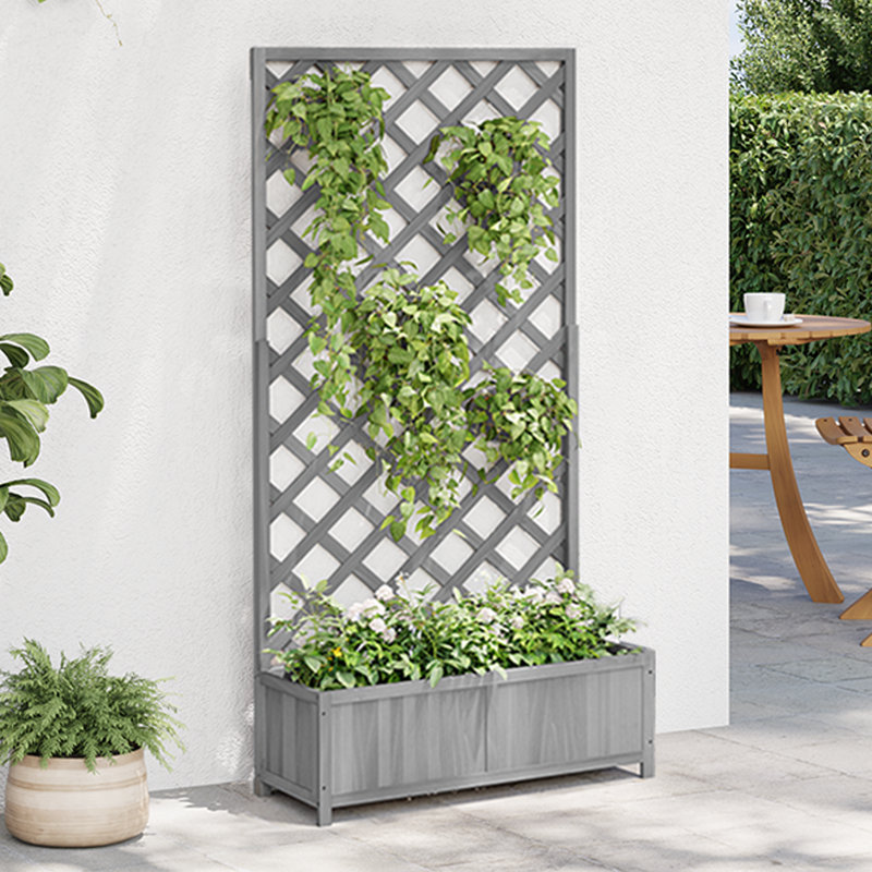 Lonne Planter Box, 150cm H x 75cm W x 35cm D, Grey