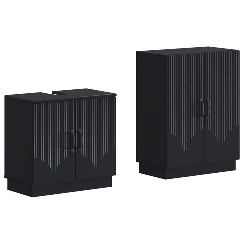 Bathroom Storage Furniture Set, Black