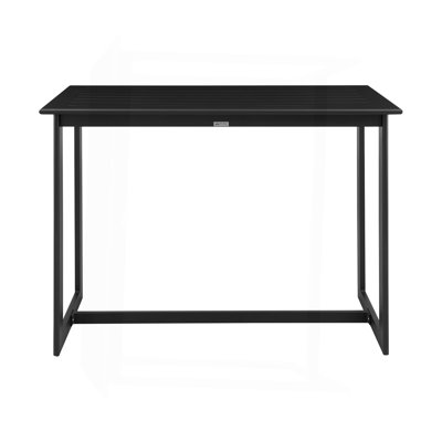 Outdoor Patio Counter Height Dining Table In Black Aluminum