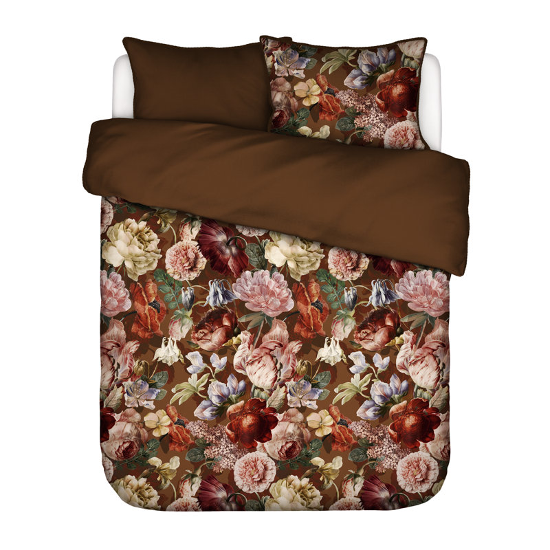 Claire 209 TC Duvet Cover Set, 135 x 200cm Duvet Cover + 1 Pillowcase, Brown