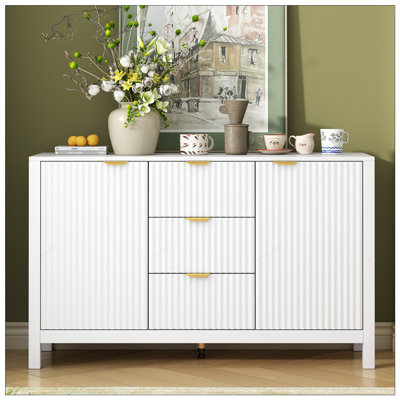 Versatile Entryway Cabinet with Wave Design, Multiple Storage Options, and Modern Aesthetic for Organized Living by Ivy Bronx