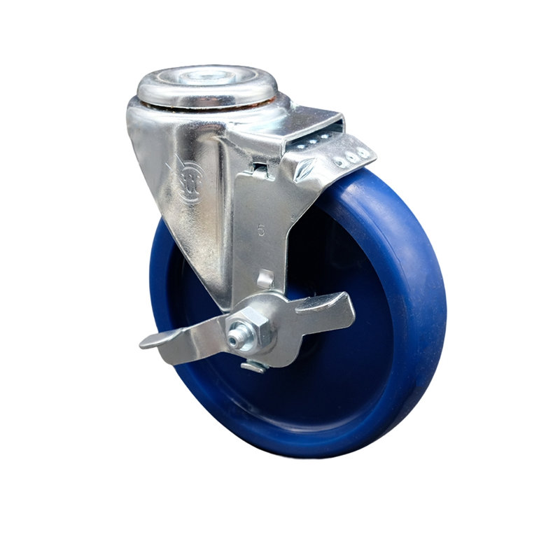 Solid Polyurethane Wheel Swivel Bolt Hole Caster with Brake SCC