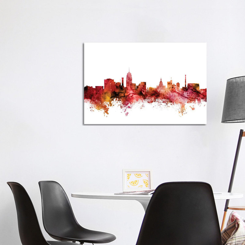 Lansing, Michigan Skyline by Michael Tompsett - 1 Piece Wrapped Canvas Wall Art, 101.6 cm H x 66.04 cm W x 1.91 cm D