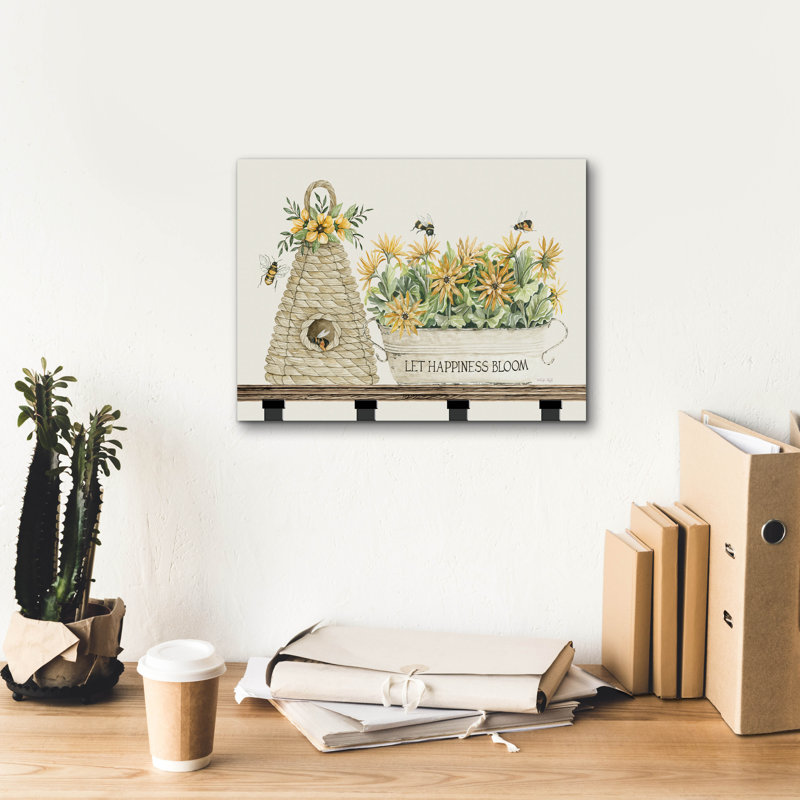 «Let Happiness Bloom Bee Hive» par Cindy Jacobs, H 12 po x l 16 po x P 0,75 po
