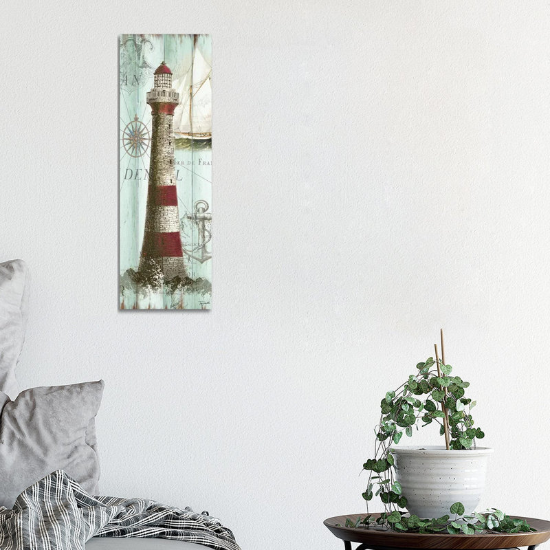 Antique La Mer Lighthouse Panel I by Tre Sorelle Studios - Wrapped Canvas Panoramic Print