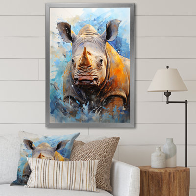 Grey Rhinoceros On The Hunt - Rhinoceros Wall Art