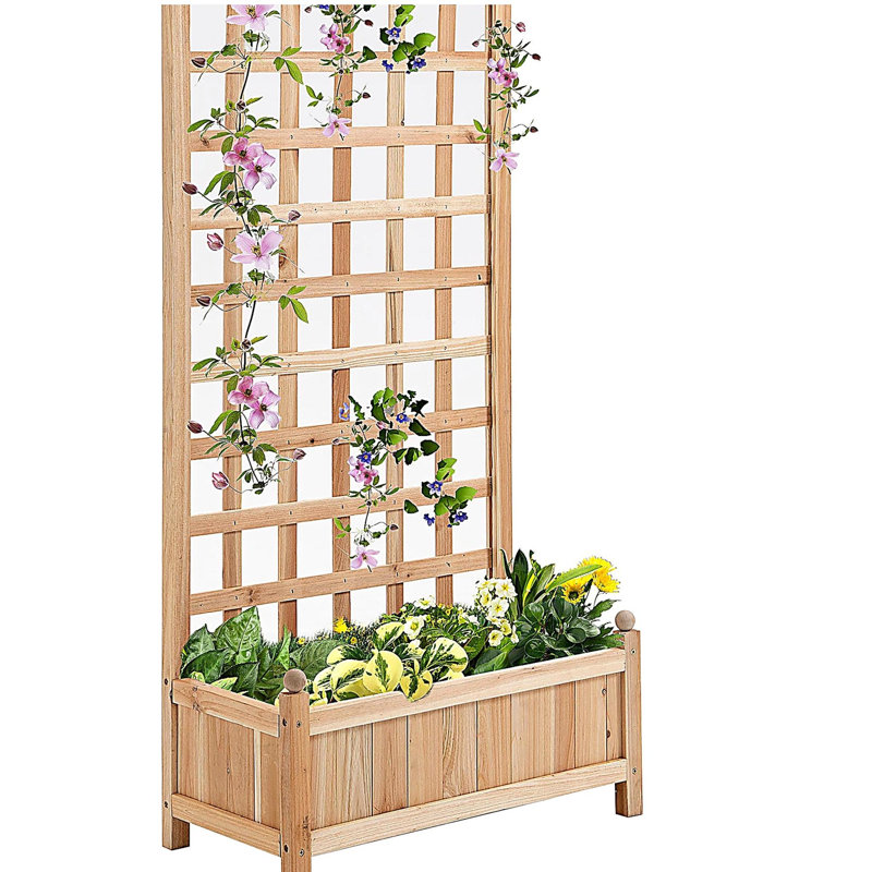 Flower shelf Wooden Raised Garden Bed, Outdoor Planter Box