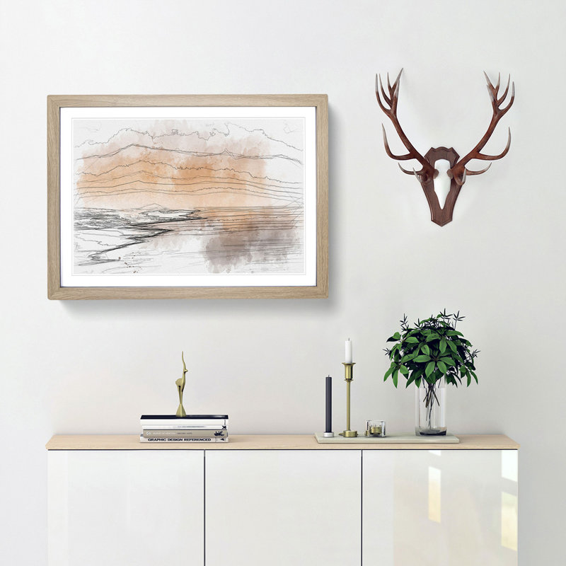 Golden Beach in Iceland - Picture Frame Graphic Art Print, Oak Framed, 62cm H x 87cm W x 2cm D