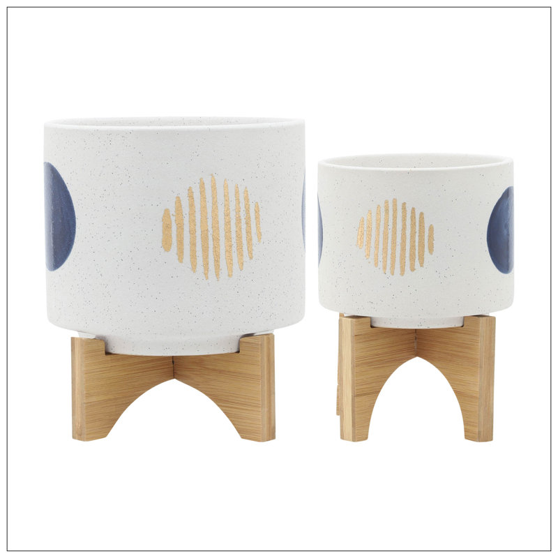 S / 2 5/8 "PLANTES AMUSANTES AVEC SUPPORT, BLANC