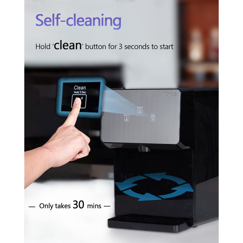 Compact Black Portable Nugget Ice Maker for Countertops