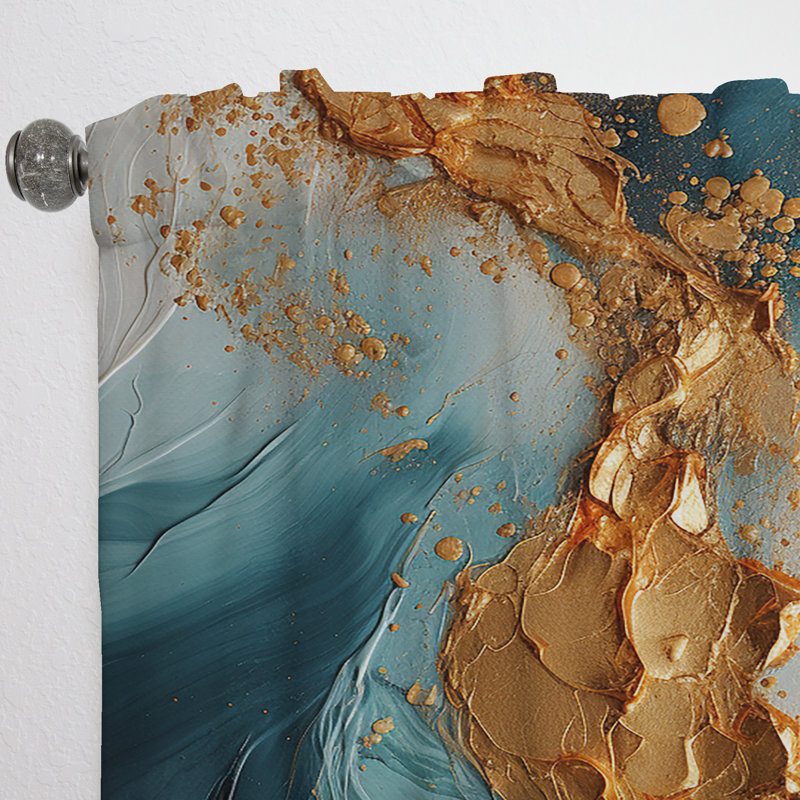 Rideau obscurcissant et abstrait obscurcissant Gold, L 52 po x L 90 po