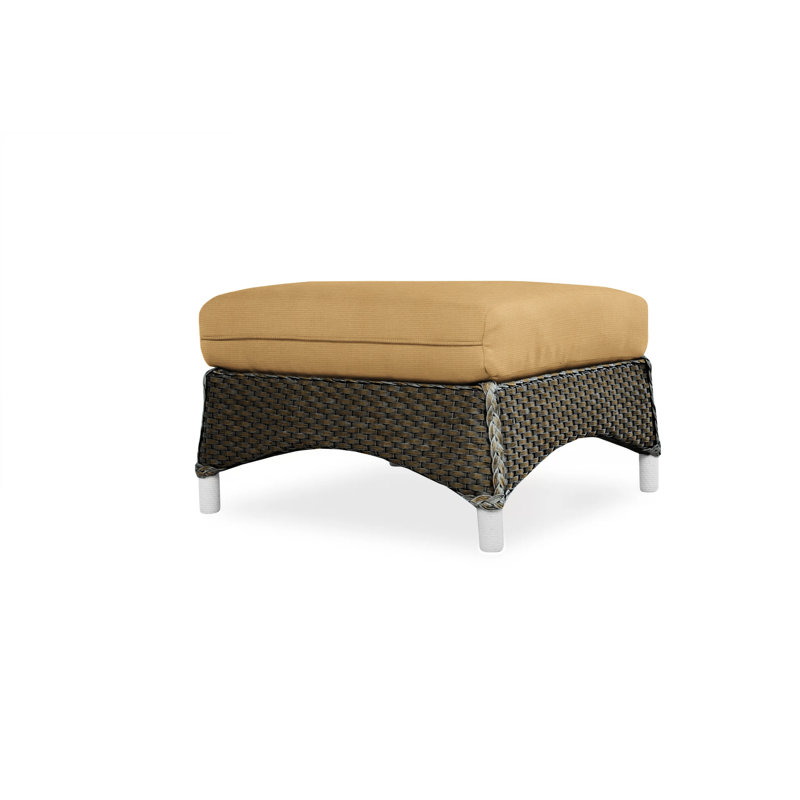 Mandalay Outdoor Ottoman, Canvas Black Sunbrella® Canvas, Mink