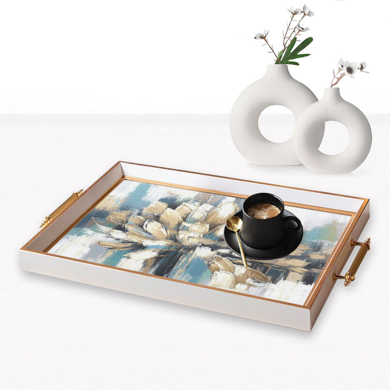 Elegant Glass Tray, 19.7 x 11.4 x 1.4 inches | 100% Durable Glass Construction | Easy to Clean with Damp Cloth | Ideal for Serving, Decorative Display, and Organizing | Stylish Addition to Home Décor