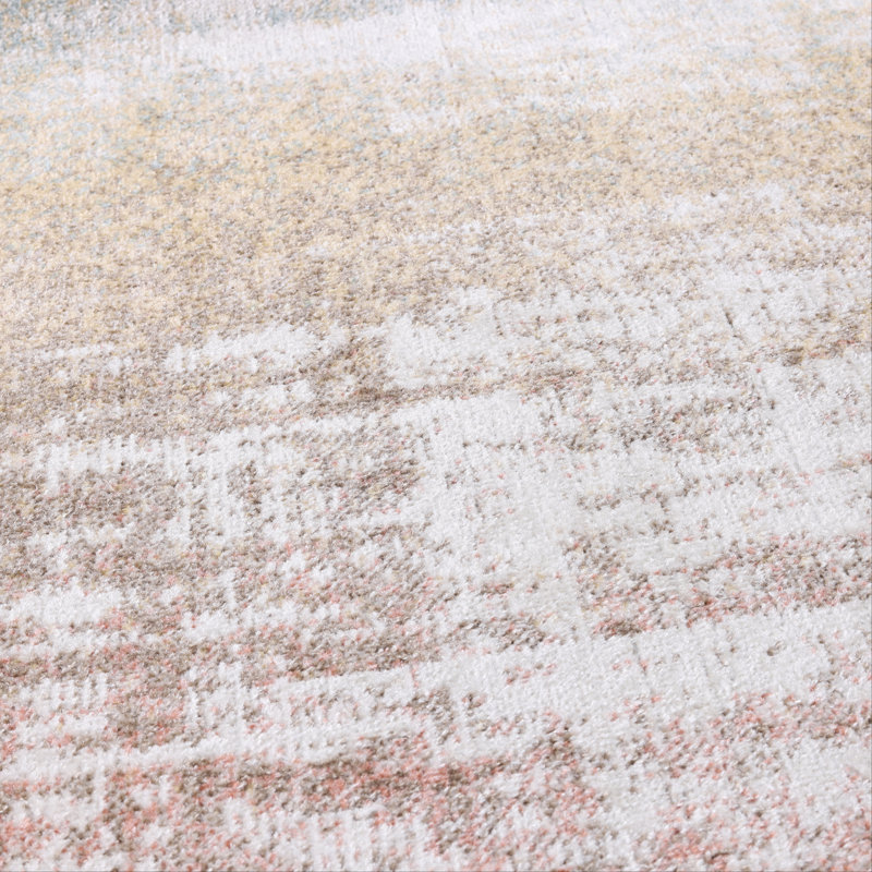 Machine Washable Nash Ivory/Brown Rug, Rectangle 8'11" x 12'